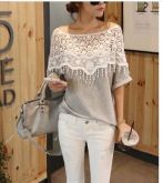 Blusa solta com crochet