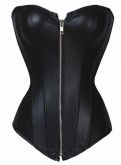 Corselet Couro PU Zíper