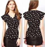 Blusa transpassada butterfly