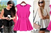 Blusa cintura marcada de chifon