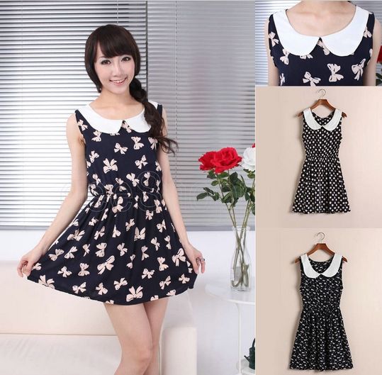 Vestido vintage estampas variadas.