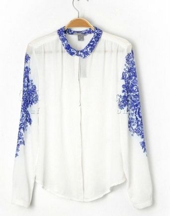 Blusa Floral azul