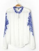 Blusa Floral azul